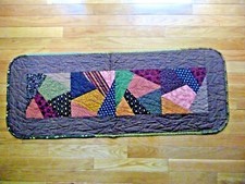 HANDMADE PATCHWORK QUILTED TABLE RUNNER Country Paisley Primitive 40x17