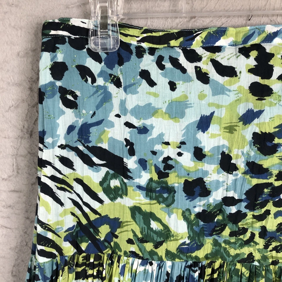 Falda De Colección New Direction Mujer Mediana Azul Niveles Boho Abstracto Escoba Palo NUEVO Foto 2 de 4