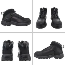 Timberland Pro® Men's FLUME STEEL SAFETY TOE WATERPROOF Black Work Boot Wide New