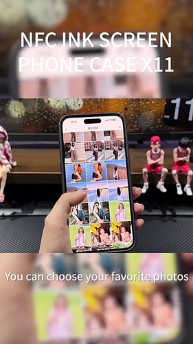 For iPhone 13/14 Smart Ink Screen Phone Case DIY Display Imaging Black - Video 1 of 1