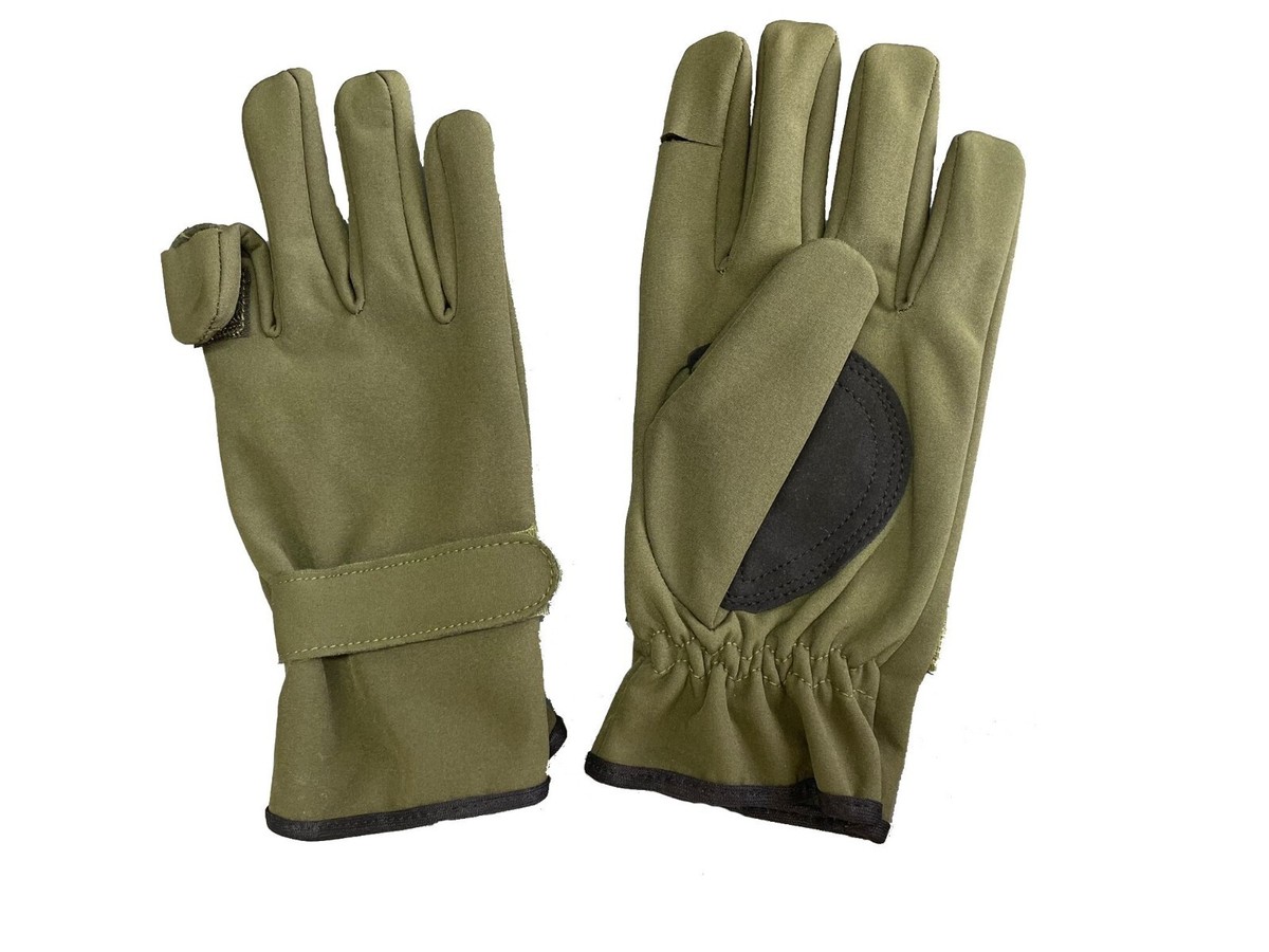 Neoprene Fishing Hunting Khaki Green Gloves Folding Fingers