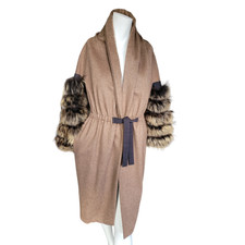 Max Mara Atelier Stunning Cardigan Coat With Cinched Waist In Camel-size 38