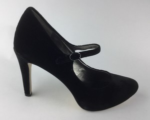 black velvet mary jane heels