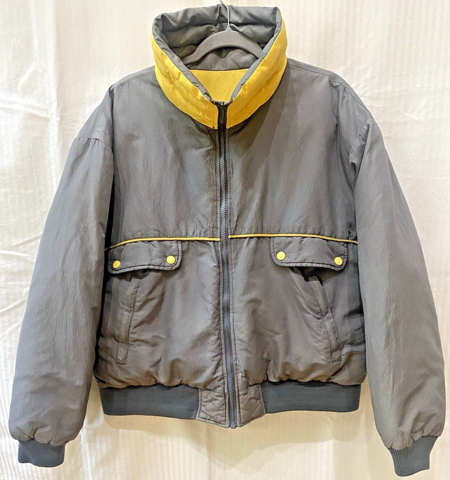 Men's XL Equinox Reversible Goose Down Jacket in Grey & Yellow