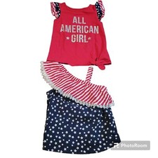 2 Girls size 2T USA July 4th shirts