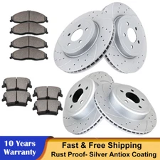 For Dodge Charger Challenger Magnum 300 Front Rear Drilled Disc Rotor Brake Pads