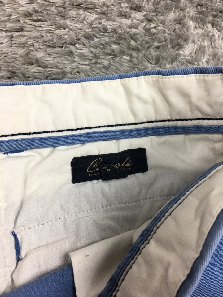 Шорты хаки повседневные Roundtreee & Yorke мужские размер 38 синие саржа чино - Изображение 4 из 4