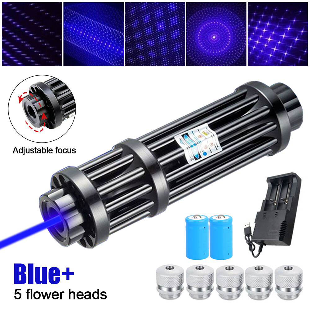 450nm Blue  Laser Pointer Adjustable Visible Beam Dot Light & Battery kit