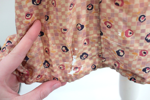 VTG Women's 20s Tan & Peach Silk Drop Waist Dress W/ Floral Print 1920s Sz S/M - Picture 16 of 22