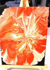 Handmade acrylic pour painting on 8x10 canvas, varnished