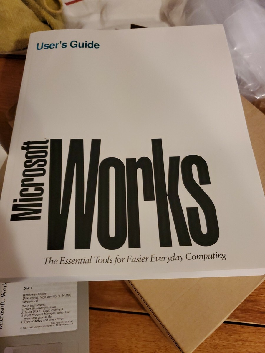 Vintage 1995 Microsoft Works: Version 3.0 Disk Set 1-4, | eBay UK