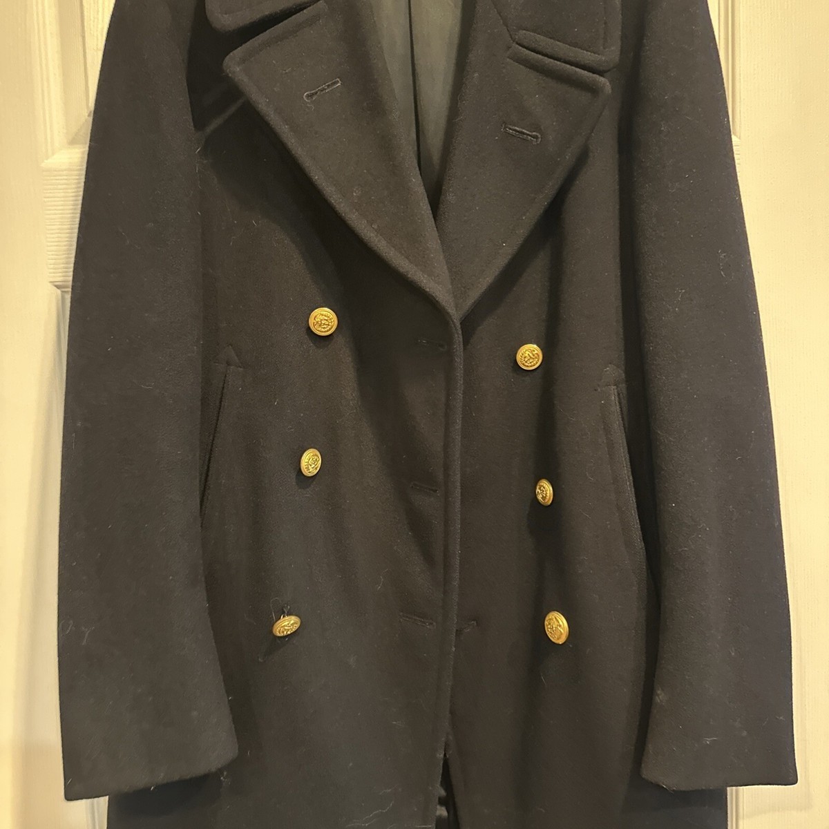 Official US Navy Men's Double-Breasted Wool Bridge Coat