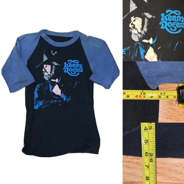 Vtg 70s 80s Mens Kenny Rogers Country Band Tee Raglan Palaver Thin