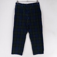 Vtg Lauren Ralph Lauren Pants Sz 16 Blue Green Plaid Velvet Classic 26.5" Inseam