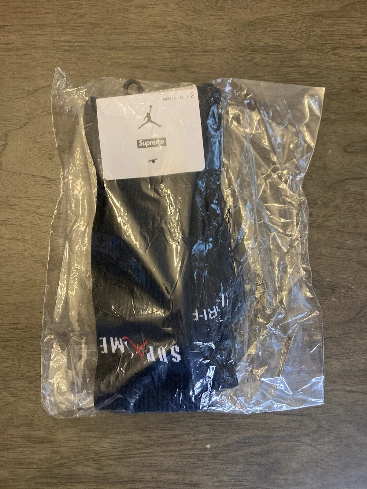 CHAUSSETTES SUPREME JORDAN CREW (LOT DE 2) NOIRES FW24 HOMMES TAILLE 12 15 DS VENDEUR RÉPUTÉ