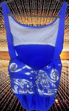 Pierre Cardin Paris Vintage 80s Royal Blue/ Gold One Piece Deep Back Swimsuit 8