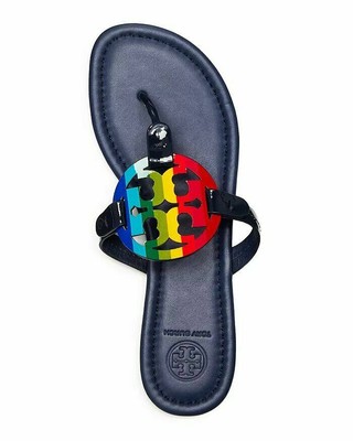 bright rainbow tory burch sandals