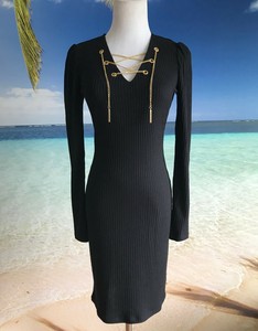 michael kors lace up sweater dress