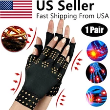 Copper Arthritis Compression Gloves Hand Wrist Brace Support Joint Pain Relief