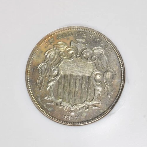 1867 SHIELD NICKEL ~ NO RAYS PROOF! PR63 ~ NICE NGC PF63! - Image 3 of 4