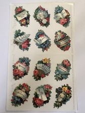 Vintage 1990 Gifted Line John Grossman Victorian Sentiment Floral Stickers NOS