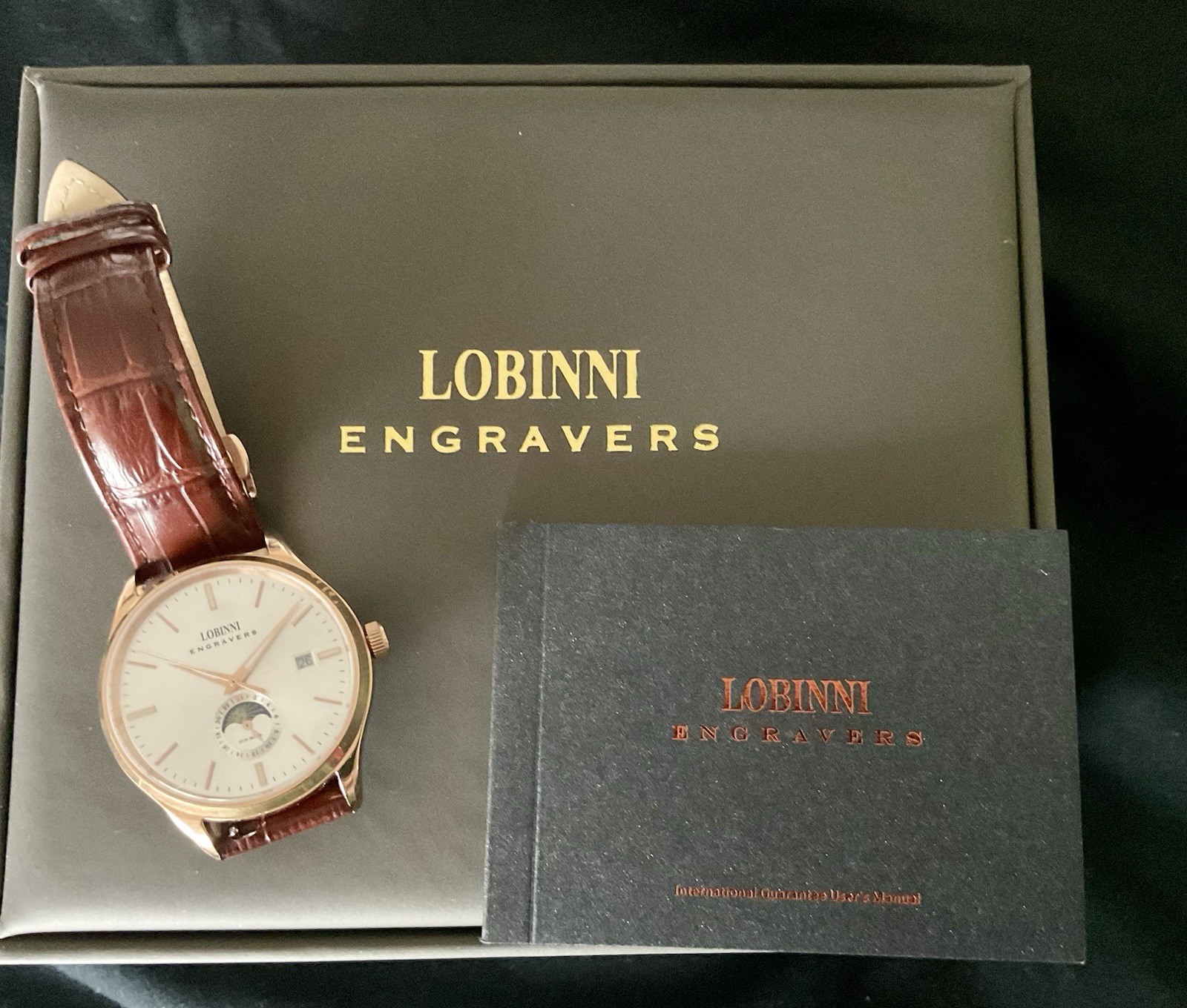 Mint  Automatic Lobinni Moon Phase/Date Dress Wat… - image 14