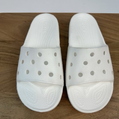 New NWOT Mens Crocs Classic White Slip On Comfort Slides 