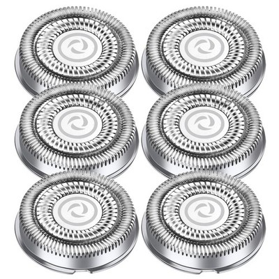 6er Pack Ersatz-Scherköpfe für Philips 6 Stück (1er Pack), silber 