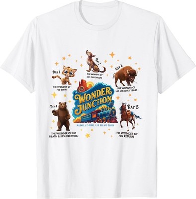 Christian Camp VBS 2025 Wonder His Glory Junction Train T-Shirt