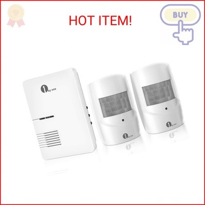 1byone Driveway Alarm, Home Security Alert System with 36 Melodies, 1 Plug-in Re