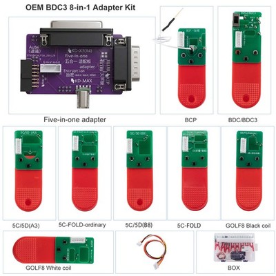 OEM BDC3  8-in-1 Adapter Kit for KEYDIY KD-X3 X4, XHORSE VVDI Key Tool Plus Pad
