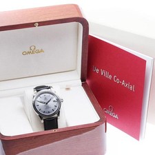 OMEGA DEVILLE 4831.40.31 37mm SS Leather Gray Dial Automatic Date #C1977