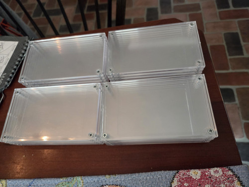 Lot of 20 screwdown recessed card holders 4 screw clear used