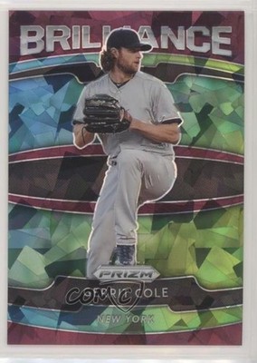 2020 Panini Prizm Brilliance Burgundy Cracked Ice 14/25 Gerrit Cole #B-2 o7m
