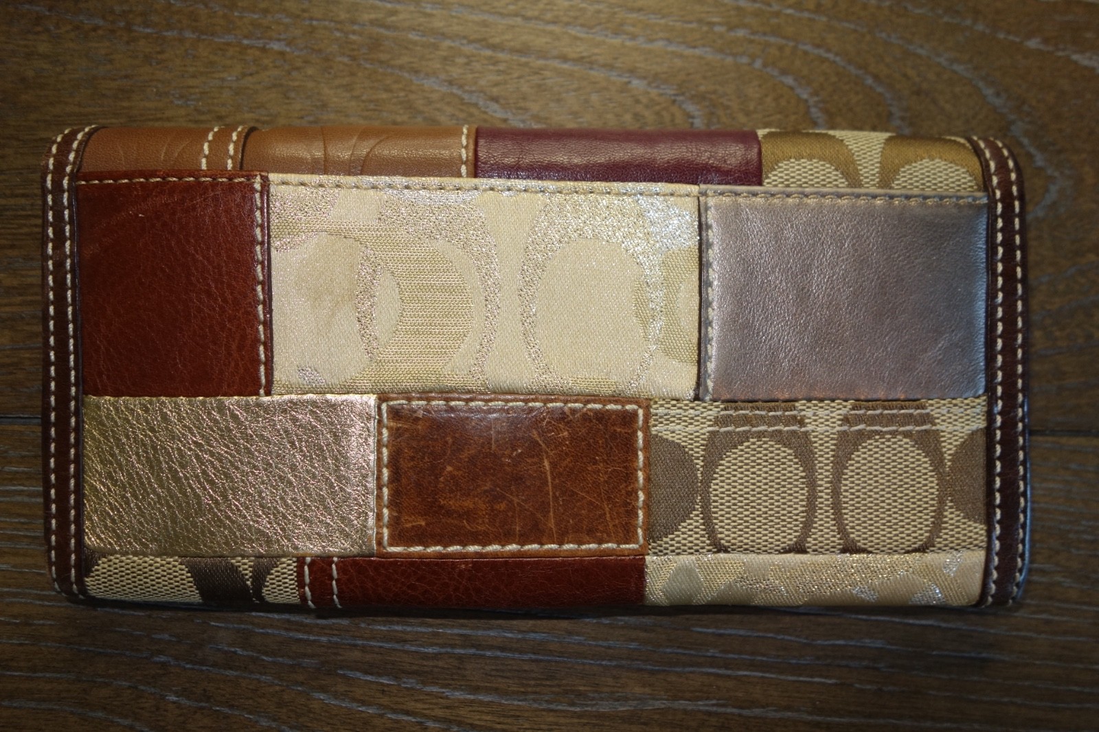 Coach Patchwork Brown Leather Large Wallet thumbnail 4