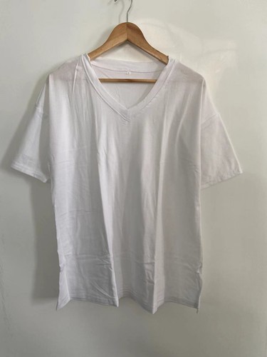 UK Womens V Neck Blouse Summer Casual Baggy Pullover T-shirts Tee Tops Plus Size - Picture 14 of 43
