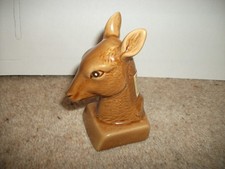 LOVELY VINTAGE ORLANDO CHERRY BRANDY NOVELTY CERAMIC DEER HEAD MINIATURE BOTTLE