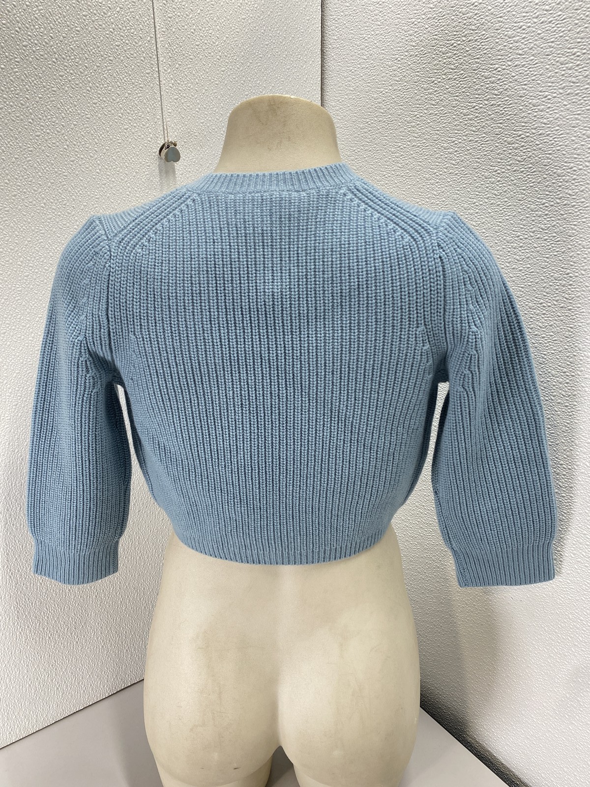 Michael Kors Womens Cropped Shaker Knit Cashmere Cardigan Size XS Seaglass thumbnail 5