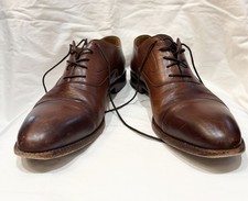 Beckett Simonon Brown Leather Cap Toe Oxford Lace Up Men's Dress Shoes 11.5