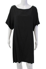 Elizabeth and James Womens Silk Short Sleeves Shirt Dress Black Size Small