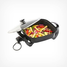Electric Frying Pan 5L 30cm Square Multi Cooker with Glass Lid 1500W