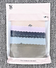 Victoria's Secret NEW XXL Lace Trim Cheeky Panties 5 Pack Multi Logo Emblem