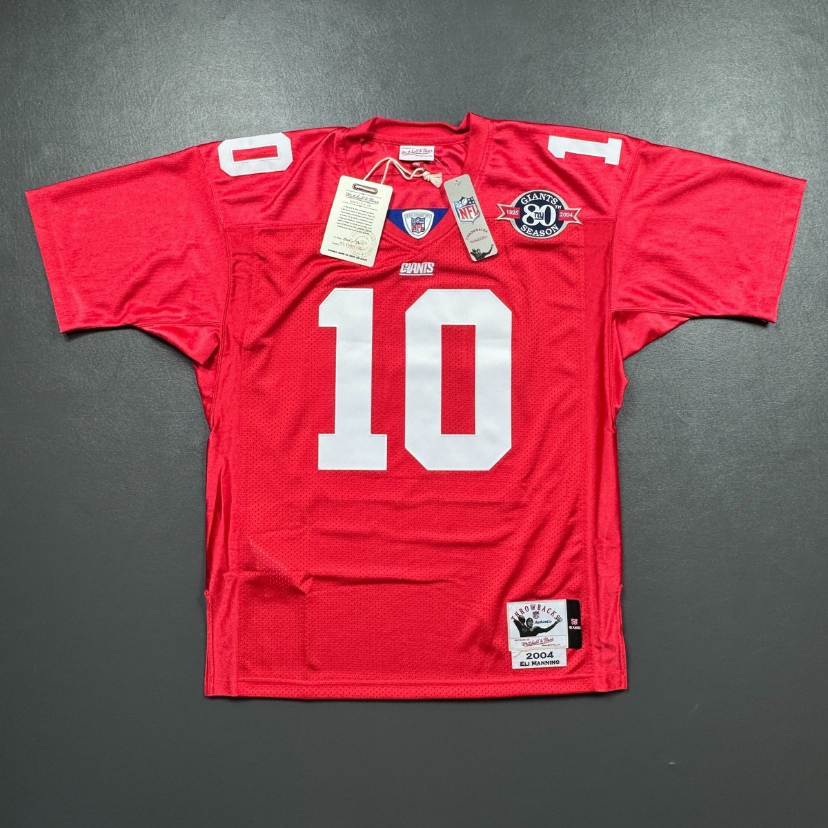 100% Authentic Eli Manning Mitchell Ness 2004 New York Giants