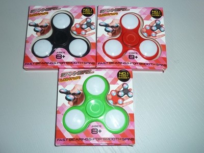 3 Fidget Spinner neu verschiedene Farben Stressabbau ADHS LEUCHTEN NICHT BLITZ