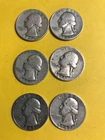 Group of 6 Washington Quarters, 2-1948-P, 2-1948-S, 2-1952-D
