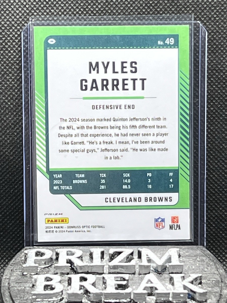 2024 Panini Donruss Optic Football Myles Garrett Fire Emoji SSP