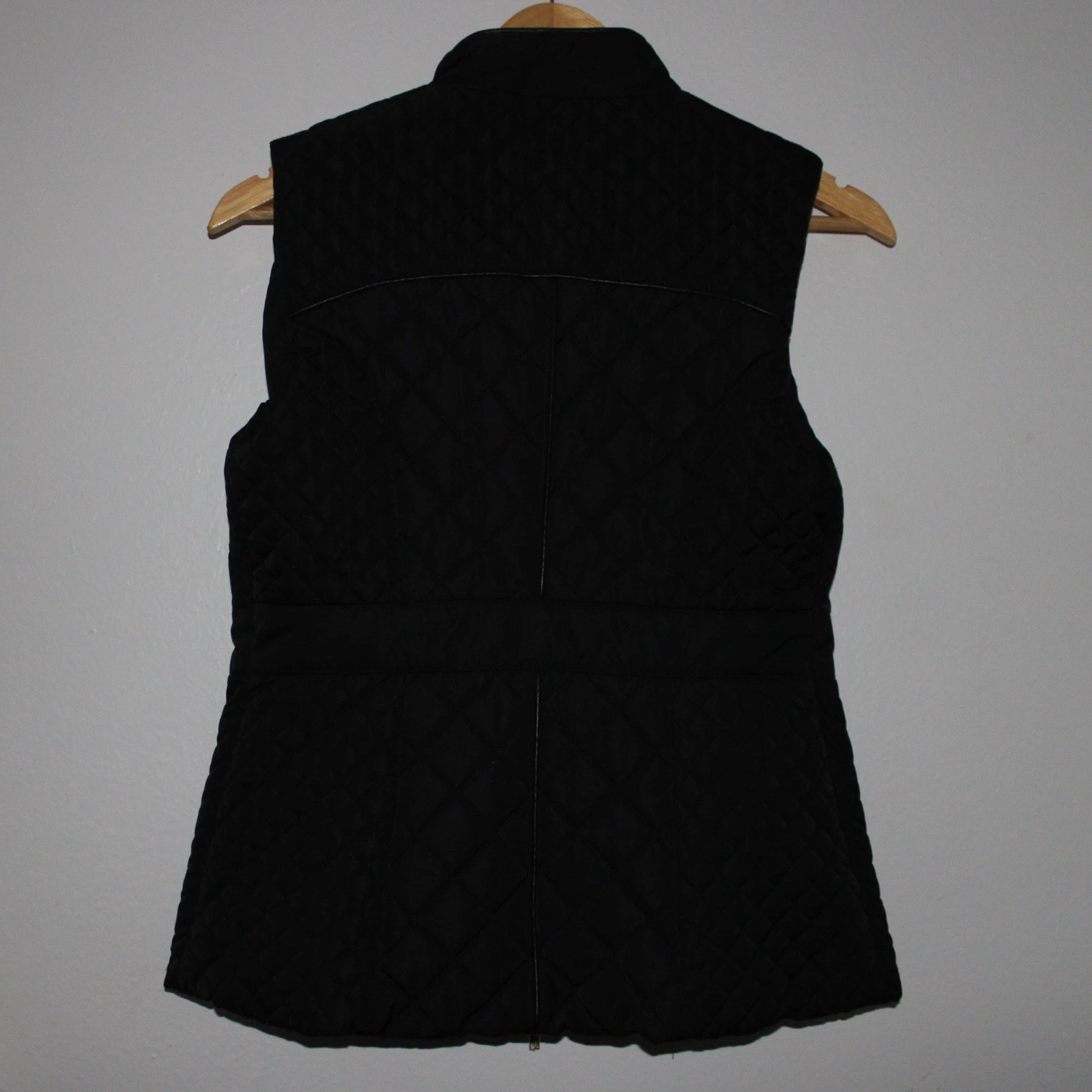 GUESS Pacey Quilted Vest Womens S Black Full Zip Pockets Lined Sleeveless - product detail image 5