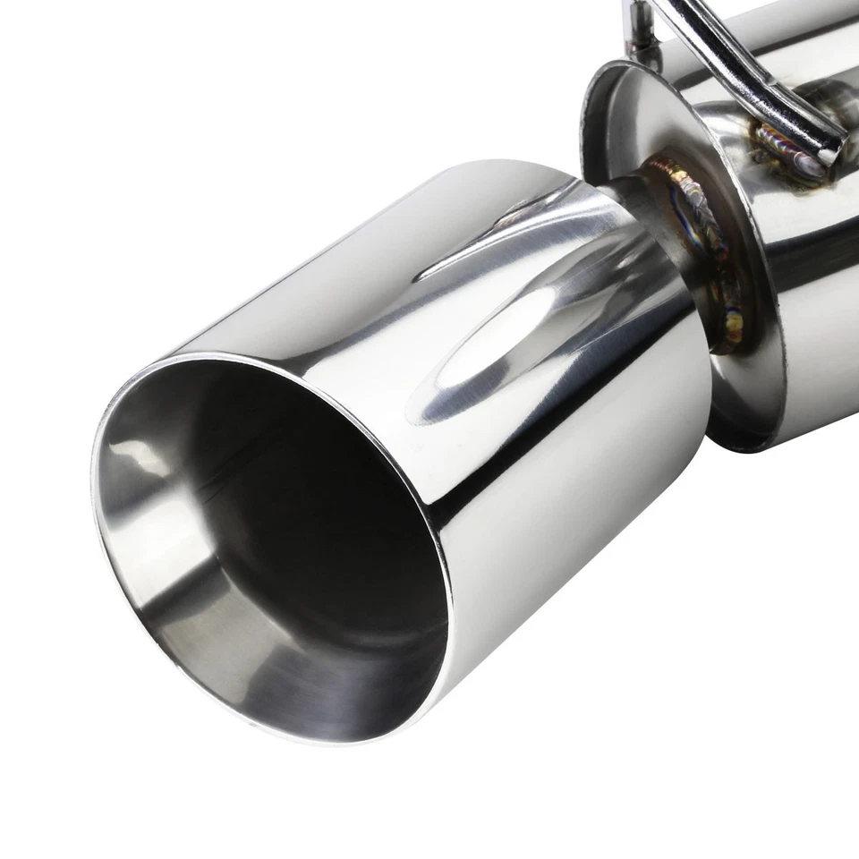 For 09-19 Nissan 370Z Z34 Fairlady Z Dual 4.5"Muffler Rolled Tip Catback Exhaust - Image 3 of 4