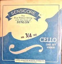 Super-Sensitive Sensicore  Cello String Set 3/4 Size,  New Old/Stock