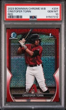 2023 Bowman Mega Box Chrome Cristofer Torin #204 Red Refractor PSA 10